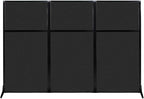 Versare Office Workstation Screen | Portable Wall Divider | Modern Cubicle | Freestanding Privacy Screen | Flexible Work Space | 3 Panels | 99" Wide x 70" Tall Black SoundSorb Panels