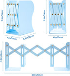 M&G Adjustable Bookends Book Ends for Shelves, Metal Bookend for Heavy Books, Desk Magazine File Organizer Holder Extends up to 20in, Book Stopper for Home, Office, Classroom (Blue)