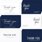120 Pieces Thank You for Your Order Cards Customer Appreciation Note Cards Thank You for Supporting My Business Card for Small Business Owners Stores Online Retailers 3.5 x 2 Inch(Navy Blue, White)