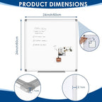 24"x24" Magnetic Whiteboard Wall Mount Dry Erase Board for Home Office, Dorm Room, Cubicle | Square White Board | Space-Saving White Board