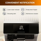 Mcilpoog Super Automatic Espresso Coffee Machine,Fully Automatic Espresso Machine With Grinder, Easy To Use Touch Screen Coffee Maker with Milk Frother.16 Coffee Recipes.(WS-203 Red)