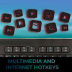 Adesso WKB-4400UB Wireless Desktop Touchpad Keyboard - 2.4GHz RF Wireless Technology, 104-Key Layout, Built-in Trackpad, Multimedia and Internet Hotkeys