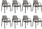 CLATINA Waiting Room Guest Chair with Bonded Leather Padded Arm Rest for Office Reception and Conference Desk(Grey 8 Pack)