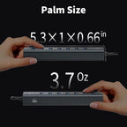 4Ft 7-Port USB 3.0 Hub for Desktop - Aluminium USB Extender Hub 5Gbps, USB Multiport Adapter, USB Splitter, USB Hub Long Cable for Desktop, PC, Flash Drive, Mobile HDD, Windows/XPS, 1.2m