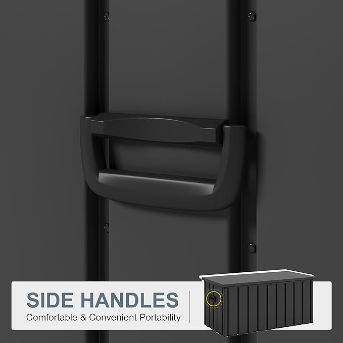 PURPLE LEAF Outdoor Deck Box 100 Gallon Waterproof Lockable Storage Box Container with Lid Deck Organization for Patio Cushions Side Table Pool Accessories Garden Tools, Gray