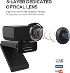 AUSDOM AW635 HD 1080p Webcam with Microphone, Plug & Play USB Streaming Webcam 60° Wide Angle with Low Light Correction for PC Mac Computer Laptop Online Class Zoom Webex Skype Google Meet Teams