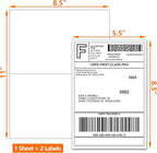 8000 Half Sheet Laser/Ink Jet Shipping Labels Mailing Labels 5-1/2" X 8-1/2"