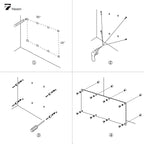 TOWON 8 x 4ft Glass Whiteboard Wall, Black Magnetic White Board Dry Erase 96 x 48 in, Big Glass Dry Erase Board with Multi-Color Markers, Strong Magnets, Pen Tray and Eraser, Frameless