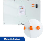 Large Glass Dry Erase Board, 72 x 48 Inches Magnetic Glass Whiteboard for Wall, 6' x 4' Frameless Board for Office, Home, School