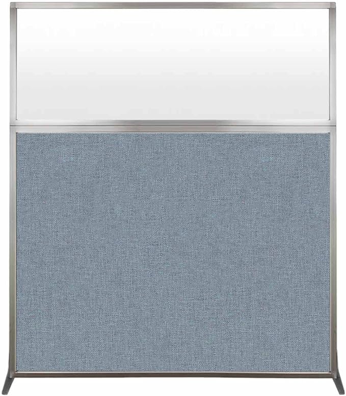 Versare Hush Screen Portable Room Divider | Workstation Wall Divider | Freestanding Privacy Hush Panels | Frosted Windows | Fabric Office Divider Screen | Great for Room Separation