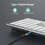 TECKNET Bluetooth Keyboard Rechargeable, 4-Device Free Switching (2.4G+BT), Ultra-Slim Full Size Wireless Keyboard, Quiet Typing, for PC/Laptop/Smart TV/Phone, Adjustable Stand, 12 Multimedia Keys