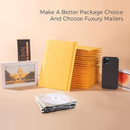 Fuxury Kraft Bubble Mailers 7.25x12 Inch 250 Pack, Strong Adhesion Padded Envelopes,Self Seal Bubble Envelopes, Waterproof Cushioned Mailers for Small Business,Bulk Yellow