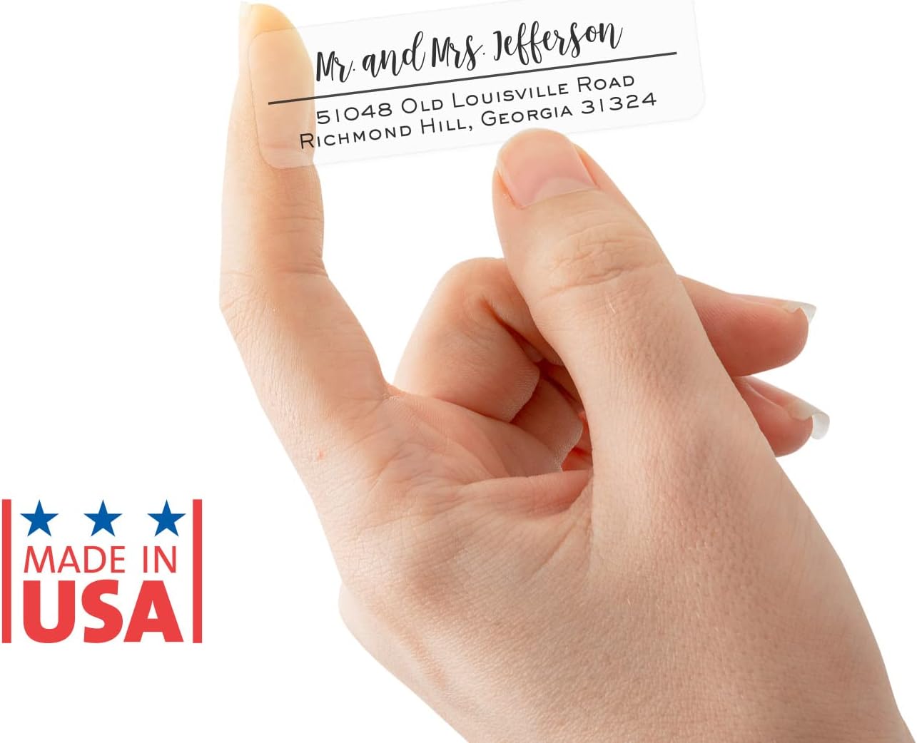 Clear Mixed Font Rolled Address Labels / 250 Personalized Return Address Labels/Designer Address Stickers in Elegant Plastic Dispenser