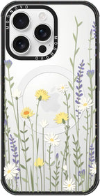 MOSNOVO Magnetic Case for iPhone 16 Pro Max, 10ft Military-Grade Protection, Compatible with Magsafe, Shockproof Phone Case for iPhone 16 Pro Max - Wild Meadow - Clear Black