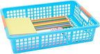 Bright Creations 6 Pack Plastic Turn In Paper Trays for Classroom, Colorful Storage Bin Basket Organizers for School Supplies, 6 Colors (10 x 13.5 In)