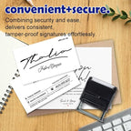 Personalized Self-Inking Signature Stamp, Custom Signature Stamp for Signing Your Name and Documents — Multiple Sizes, 5 Ink Colors