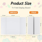 4 Pack Trifold Poster Board, 28x40 Inches White Presentation Board, Portable Display Board for Science Fair, School DIY Project and Business Exhibitions