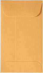 JAM PAPER #3 Coin Business Commercial Envelopes with Peel and Seal Closure - 2 1/2 x 4 1/4 - Brown Kraft Manila - 100/Pack