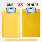 105Pack Yellow 4x8inch Kraft Bubble Mailers Small Business Mailing Packages Self-Sealing Paper Envelopes, Mailer Shipping Padded Envelopes with Strong Adhesion for Jewelry Makeup Supplies