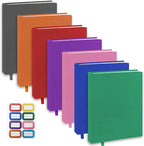 KICNIC Jumbo Book Covers 7 Pack, 9x11 Inch Stretchable Book Sox Suitable for Most Hardcover Books, Up to 10 Inch x 12.5 Inch, Washable and Reusable Protective Textbook Covers with Label Sticker