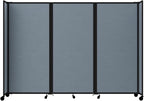 Versare Room Divider 360 Portable Wall Partition | Folding Panels | Large Freestanding Divider | Locking Wheels | Temporary Room Separator