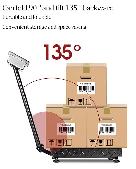 Commercial 660 lb Electronic Platform Scale with LB/KG Industrial Floor Scale Stainless Steel High-Definition LCD Display,Digital Heavy Duty Luggage Package Price Computing Postal Shipping