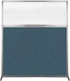 Versare Hush Screen Portable Room Divider | Workstation Wall Divider | Freestanding Privacy Hush Panels | Clear Fluted Windows | Fabric Office Divider Screen | Great for Room Separation