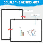 H-Qprobd 36"x24" White Board for Wall Double-Sided Magnetic Dry Erase Board with Black Aluminum Frame, Presentation Whiteboard Suitable for Home, Office, Classroom & Kitchen