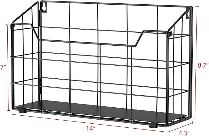 Univivi Wall File Organizer Hanging File Holder Magazine File Holder Desktop File Organizer for Document Paper Mail Home Office 3 Pack