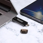 Transcend 512GB External SSD, Up to 1,050MB/s, Dual USB Flash Drive for iPhone&iPad&Mac, Windows&Android, Tablet&PC, Smart TV, USB 3.2 Gen 2 Thumb Drive Photo Stick, 2-in-1 Type C &Type A Memory Stick