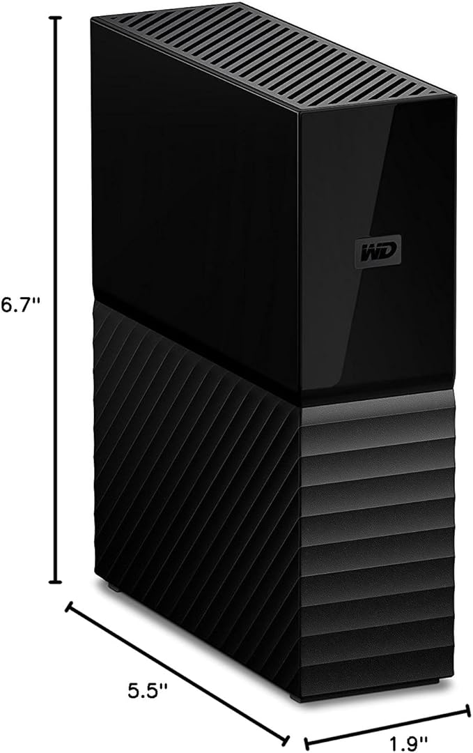 Western Digital 8TB My Book Desktop External Hard Drive, USB 3.0, External HDD with Password Protection and Backup Software - WDBBGB0080HBK-NESN