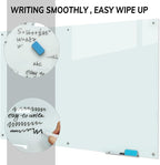 Glass Magnetic White Board – 72 x 48 Inches Dry Erase Frameless Whiteboard for Wall, Large Writing Board Wall Mounted Glass Board for Display, School and Business Office