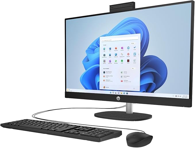 HP 27" FHD Touchscreen Business All-in-One Desktop Computer, Intel 12-Core Ultra 7 155U (Beats i7-1355U), 64 GB DDR5 RAM, 4 TB SSD, Intel Iris Xe Graphics, Wired KB & Mouse, Wi-Fi 6, Windows 11 Pro