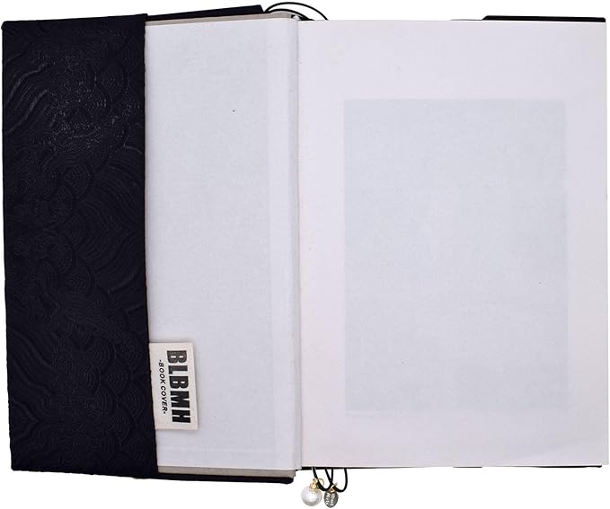 BLBMH Bookmark Book Covers for Paperbacks 5.5x8.5 Book Cover for Privacy Hardcover Adjustable Book Jacket for Soft Cover Books Fabric Softcover Protector for Women Book Lovers Gifts - Kitsune B 8.5in