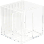 russell+hazel Acrylic Perpetual Calendar and Pencil Bloc Two Compartment Pen Cup, Office Supplies, Clear, 4” x 4”