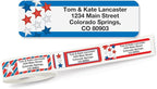 Colorful Images Star Spangled Patriotic Rolled Personalized Return Address Mailing Labels with Dispenser, Customize with Name & Shipping Address, 500 ¾” x 2½” Self Adhesive, Easy Peel Label Roll