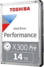 Toshiba X300 PRO 14TB High Workload Performance for Creative Professionals 3.5-Inch Internal Hard Drive – Up to 300 TB/Year Workload Rate CMR SATA 6 GB/s 7200 RPM 512 MB Cache - HDWR51EXZSTB