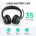Yealink BH70 Dual Wireless Headset with Mic for Work, Bluetooth Headphone with Teams Certification, up to 35h Talk Time, 147g All-Day Wearing Comfort, Include USB-C/A Dongle & BHC70 Charging Stand