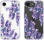 MOSNOVO Case for iPhone 16e, [Buffertech 6.6ft Military-Grade Drop Protection] [Anti Peel Off Tech] Clear TPU Bumper Phone Case Cover Design - Lavender