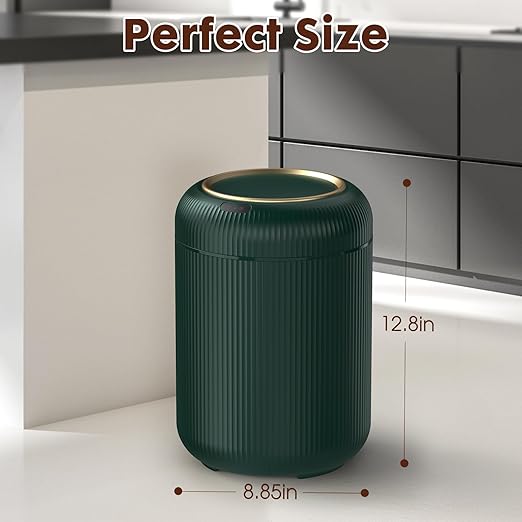 Procade Automatic Motion Sensor Bathroom Trash Can with Lid, 3 Gallon Touchless Trash Bin, Smart Plastic Garbage Can Small Green Wastebasket for Toilet, Office, rv, Bedroom, Living Room