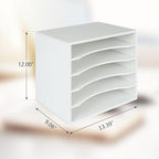 Paper Organzier Wood Desktop Organizer Storage Letter Tray File Sorter with Adjustable Shelves for Home Office