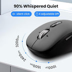 Wireless Bluetooth Keyboard and Mouse Combo (USB + Dual BT), Multi-Device Slim Keyboard and Mouse Set Compatible for Windows, Mac,PC Laptop iPad Tablet - QWERTY