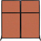 Versare Workstation Partition | Portable Wall Divider | Modern Office Cubicle | Free Standing Privacy Screen | Flexible Work Space | 66" x 70" Papaya Fabric Panels