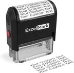 ExcelMark Custom Stamp – Clear & Crisp Impressions – Personalized Self-Inking Rubber Stamp – Use for Address Stamp and More (Large)