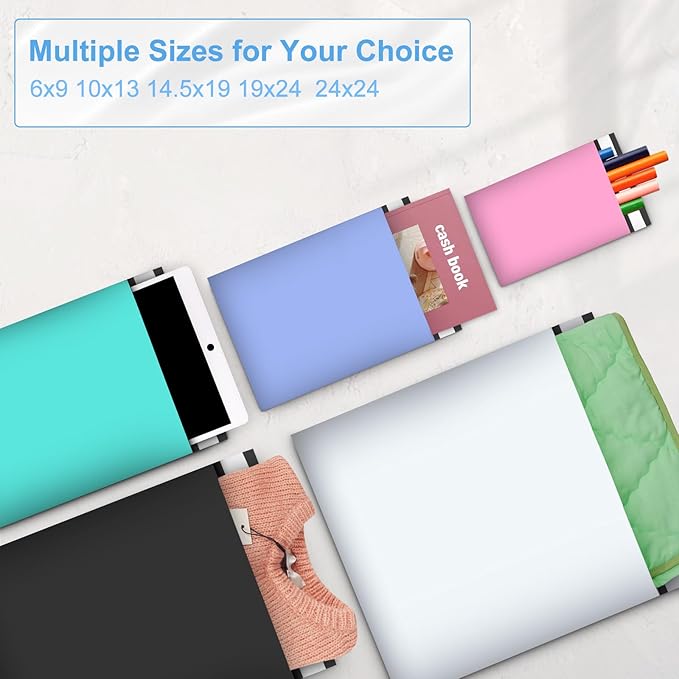 Large Poly Mailers 24x24 Inch 50 Pcs, Extra Large Shipping Bags for Clothing with Self-Sealing Tear-Resistant, Waterproof Poly Bags, Mailing Envelopes for Small Business (White)