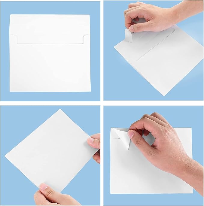 100 Packs 4x5Envelopes,White A2 Envelopes,4x5Envelopes for Invitations,Envelopes Self Seal for Weddings,Greeting Cards, Mailing, Invitations, Photos, Postcards，Printable Invitation Envelopes