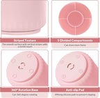 SKYDUE Makeup Organizer, Rotating Pencil Pen Holder for Desk, Dual-Purpose Desk Organizer for Cosmetics & Pens, Makeup Brush Holder with 5 Slots, Pencil Cup for Office, Home