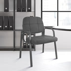 CLATINA Waiting Room Guest Chair with Bonded Leather Padded Arm Rest for Office Reception and Conference Desk(Grey 2 Pack)