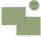 A7 Sage Green Envelopes 100 Pack, Goefun 5x7 Self Seal Printable Envelopes for Invitation, 5x7 Gift Cards, Birthday, Baby Shower, 5.25 x 7.25 in, 120GSM