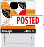 Fastnotes Posted Self-Inking Rubber Stamp by COLOP - Great for Office Documents, Notary, Warehouse, Accounting Paperwork, Business, and Legal Documentation - Red Ink (Posted- Red)